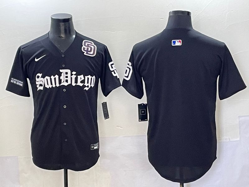 Men 2025 San Diego Padres Blank Black Five generations Joint Name Nike MLB Jersey style 10